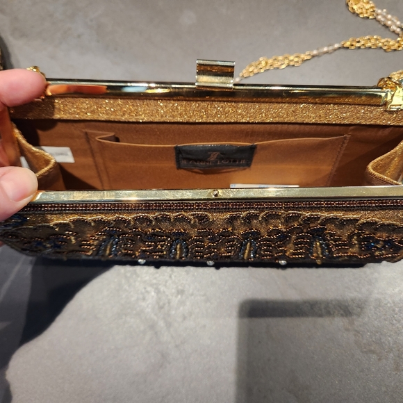 Beaded dressy mules and matching clutch. Designer - Jeanne Lottie, size 39. - Picture 10 of 14